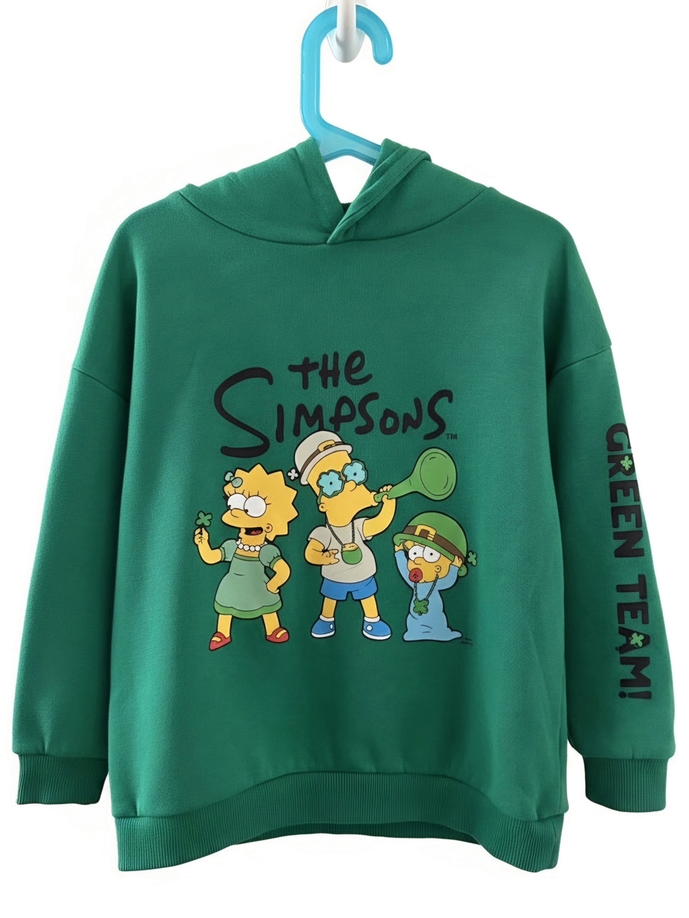 The Simpsons Kids Green Hoodie Sweatshirt - Green Team!